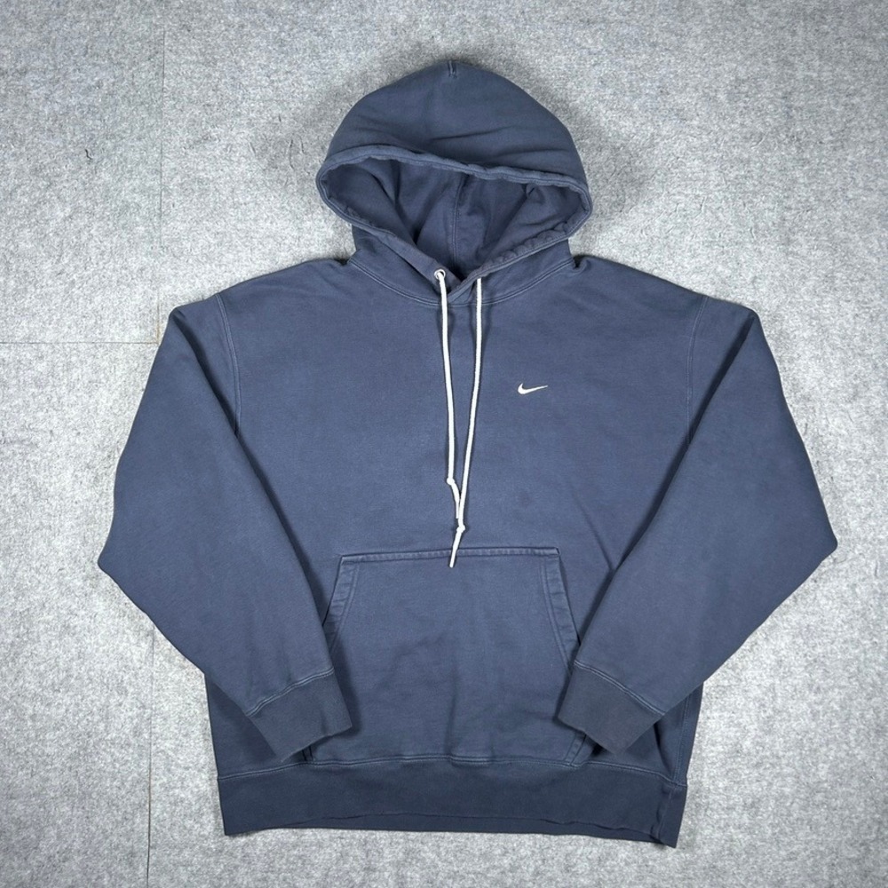 Nike Hoodie Men Large Blue DX1355-437 Fleece Pullover Swoosh Athletic Casual